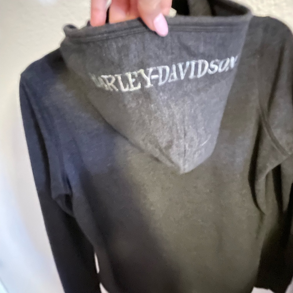 Harley-Davidson Black and Gray Willie G Skull Zip-Up Hoodie - Picture 5 of 15